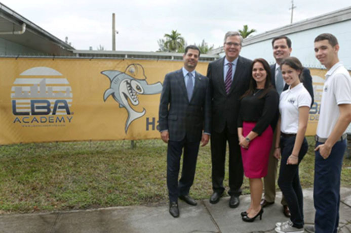 Republican Presidential Candidate and Former Florida Governor Jeb Bush Visits the LBA Academy